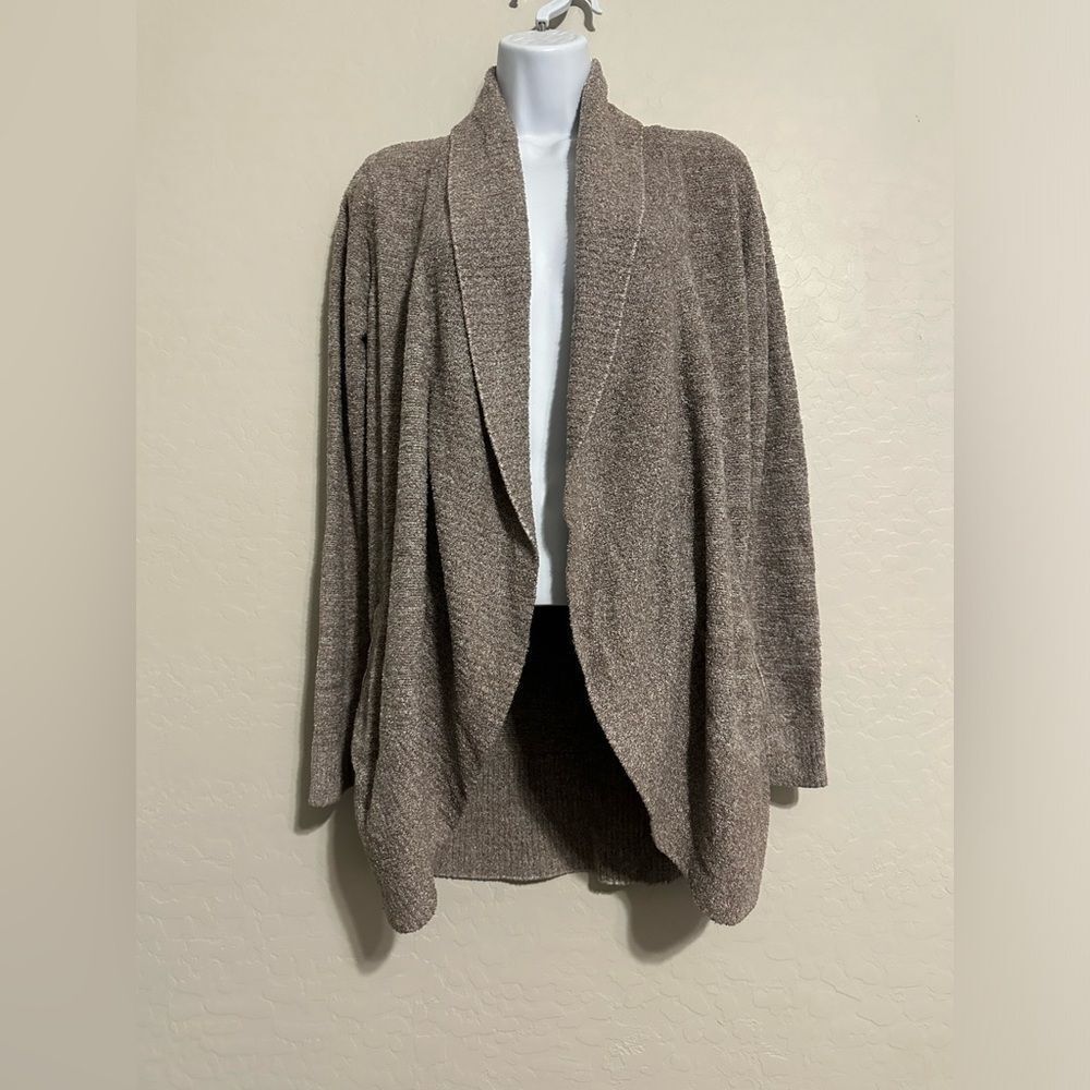 Barefoot Dreams CozyChic Lite Circle Cardi Taupe‎ size medium